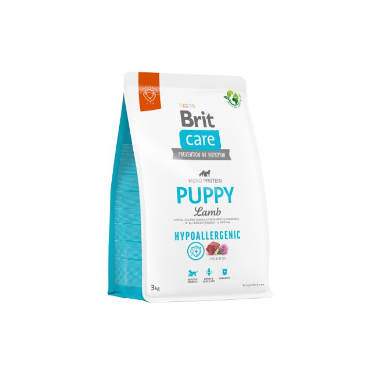 Brit Puppy Cordero Brit Care Puppy Cordero es una fórmula hipoalergénica para cachorros y perros jóvenes de todas las razas (4 semanas - 12 meses). Fórmula hipoalergénica para cachorros y perros jóvenes de todas las razas (4 semanas - 12 meses).
