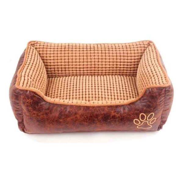 Camas con Borde para Perros de cuero por ffuera y tapiz por dentro, lavable con cierres en su contorno