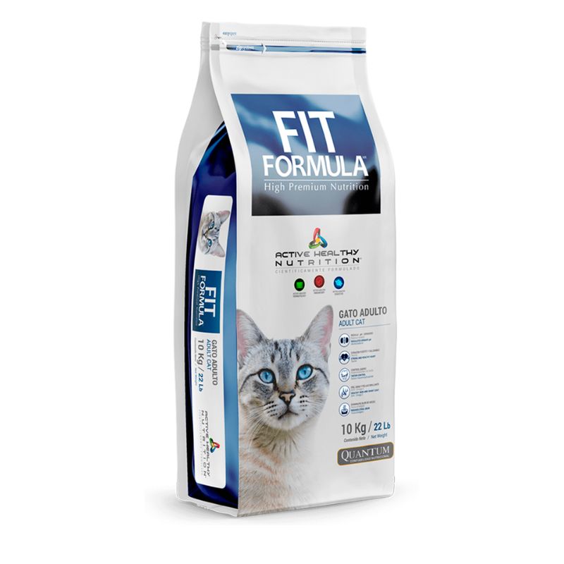 Fit Formula Gatos Fit Formula Gatos es un alimento completo y balanceado diseñado específicamente para satisfacer todos los requerimientos nutricionales de su gato a partir del año de vida. Este alimento, formulado con ingredientes de alta digestibilidad, asegura que su mascota reciba la nutrición esencial para mantener su salud y bienestar. Con una mezcla de proteínas de diversas fuentes, Fit Formula Gatos es la opción ideal para promover un estilo de vida activo y saludable.