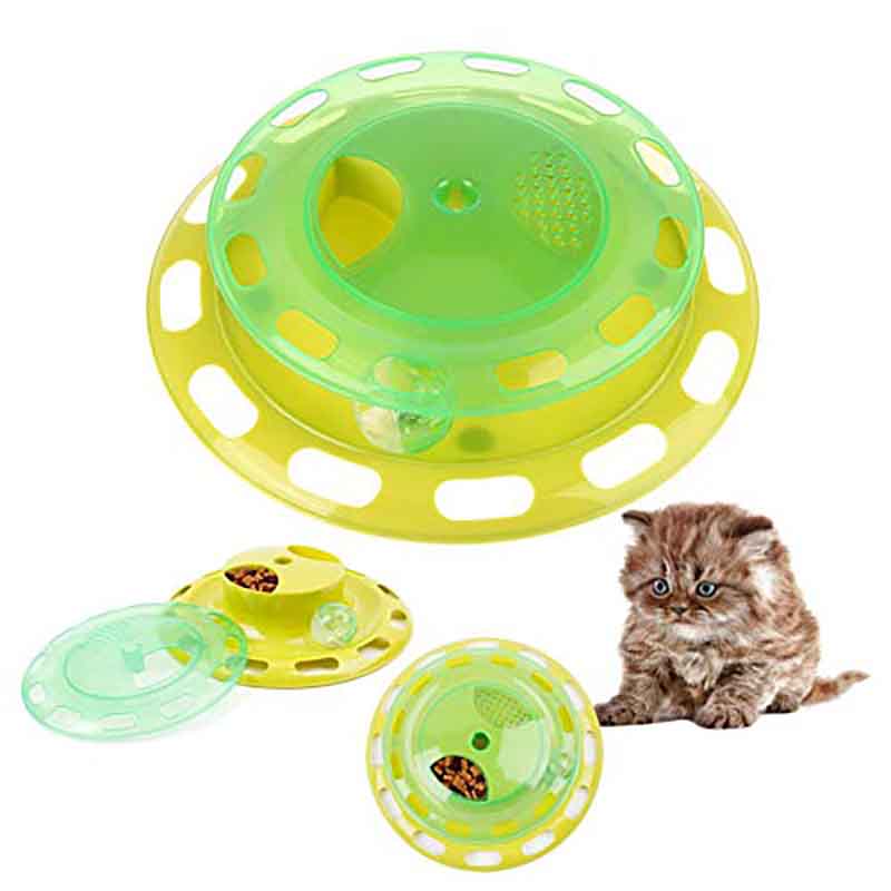 Juguete Interactivo Súper Estimulante Juguete Interactivo Súper Estimulante Gatos, con placa giratorio para que tu gatito se entretenga alimentandose