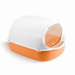 Arenero de Gato Cerrado Cerrado Naranja 3-Piezas Naranja es una baño armable para tu mascota. Este cómodo baño sanitario ofrece la privacidad que tu michi necesita.