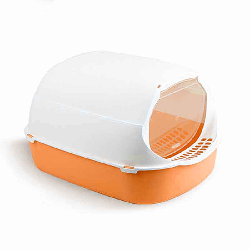 Arenero de Gato Cerrado Cerrado Naranja 3-Piezas Naranja es una baño armable para tu mascota. Este cómodo baño sanitario ofrece la privacidad que tu michi necesita.