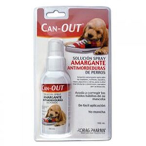 Can Out es una solución amargante en spray con acción repelente antimordeduras de perros, que se aplica en superficies tales como muebles, cortinas, zapatos, ropa, juguetes y otro. Para evitar destrozos causados por mordeduras de perros, principalmente cachorros.