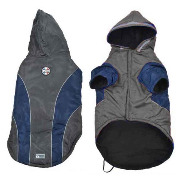 Capas Perros Parka azul gris 1 1