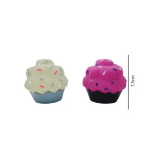 Mordedor para Perros Cupcake. Juguete de goma con sonido, ideal para perros pequeños. Estimula, entretiene y ayuda a reducir ansiedad.