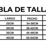 Tabla de tallas disfraz de conejo 1