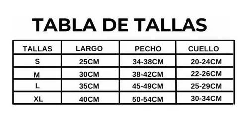 Tabla de tallas disfraz de conejo 1