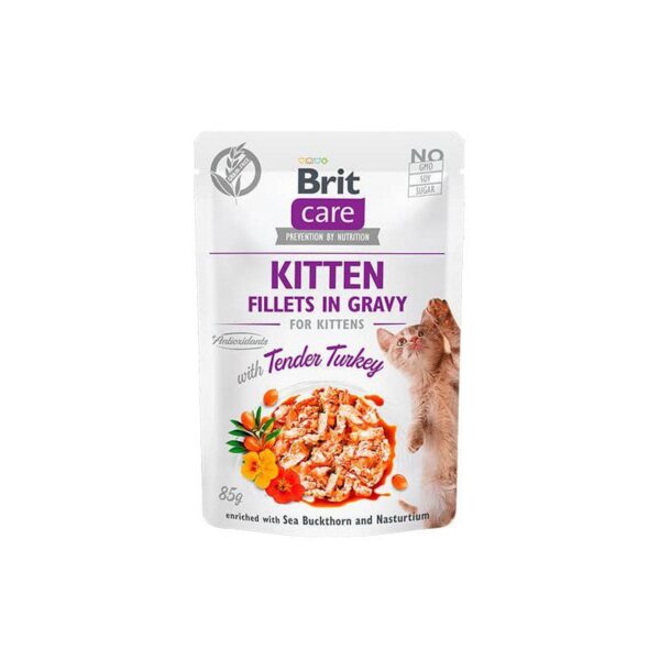 brit care cat kitten fillets in gravy with tender turkey 2