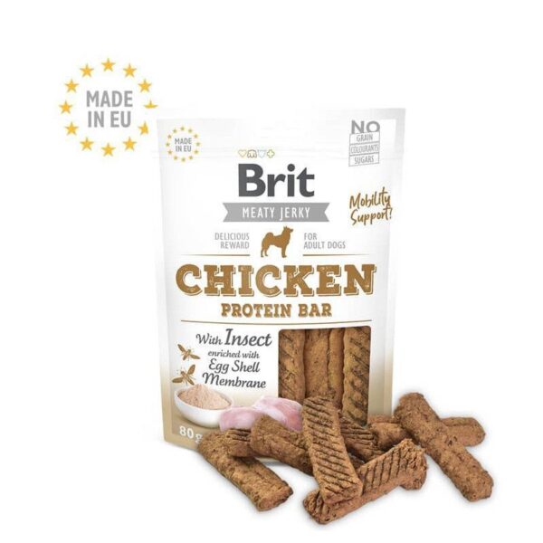 brit meaty jerky chicken protein bar with insects adult dogs 1
