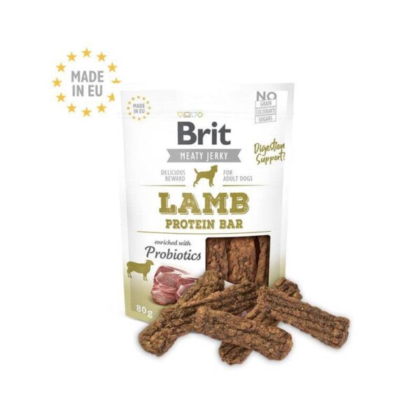 brit meaty jerky lamb protein bar adult dogs 1