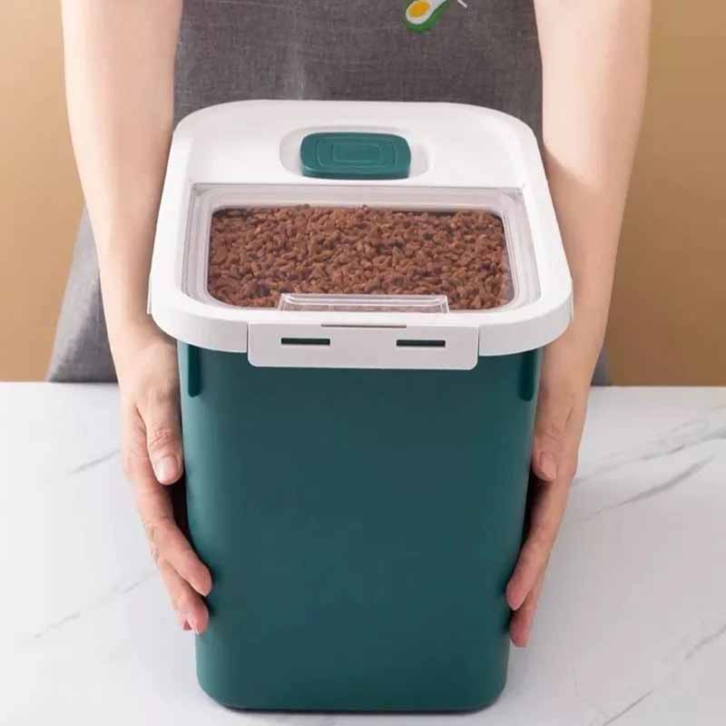 Contenedor Para Alimento Perros Gatos Con Ruedas 40l 15kg