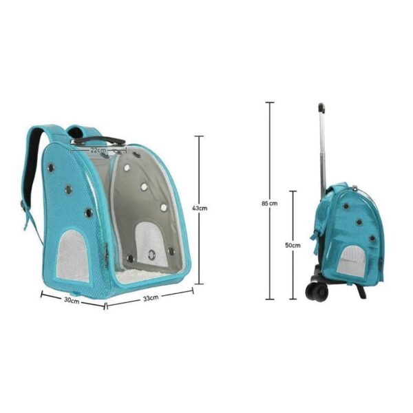 mochila 4 ruedas celeste medidas 3 1