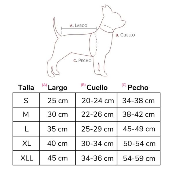 tabla de medidas parka acolchada 1