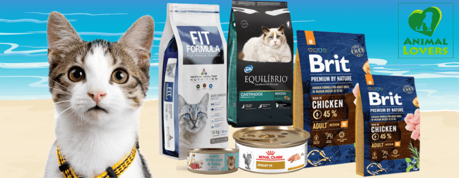 Gama de productos alimenticios para gatos