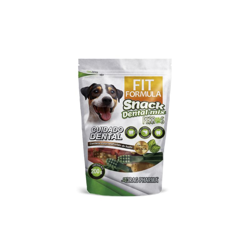 Snack Dental Perros Snack Dental Perros Fit Mix es una excelente opción para mantener la salud oral de tu perro en óptimas condiciones. Este delicioso snack no solo complace el paladar de tu mascota, sino que también contribuye significativamente al cuidado de sus dientes y encías.